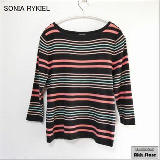 ソニアリキエル(SONIA RYKIEL)のSONIA RYKIEL レディース トップス 七分袖 ボーダー ニット L(ニット/セーター)