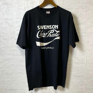 メイドインUSA　ポリコットンＴシャツ　黒ブラック　ビンテージ　メンズ　古着(Tシャツ/カットソー(半袖/袖なし))