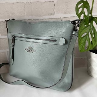 COACH - 極美品✨コーチ サックスブルー レザーショルダーバッグ