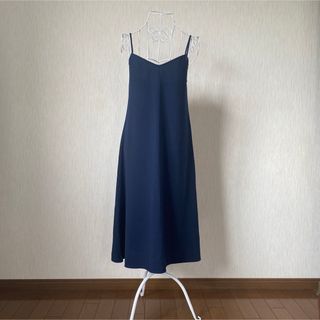 ユニクロ(UNIQLO)のユニクロ キャミワンピース ネイビー(ひざ丈ワンピース)