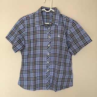 バーバリー(BURBERRY)のBURBERRY定番模様　水色チェック半袖シャツ　(シャツ/ブラウス(半袖/袖なし))