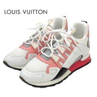 ルイヴィトン(LOUIS VUITTON)のルイヴィトン LOUIS VUITTON ランアウェイライン スニーカー 靴 シューズ ファブリック レザー ホワイト ピンク インヒール ロゴ(スニーカー)