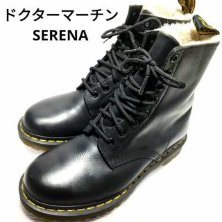 ドクターマーチン(Dr.Martens)の【美品】ドクターマーチン　ブーツ　SERENA　本革　ボア　黒　EU39(ブーツ)