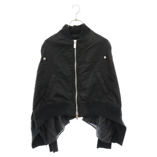 サカイ(sacai)のSacai サカイ 20SS Fabric Combo MA-1 Blouson ファブリックコンボ レイヤード ボンバージャケット ブルゾン ブラック レディース 20-04848(ブルゾン)