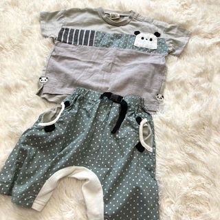 プイプイ　パンダ　上下セット　半袖Tシャツ　ふっくらパンツ　男の子　女の子