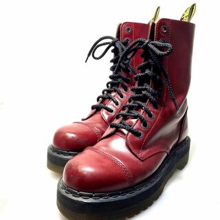ドクターマーチン(Dr.Martens)の【美品】ドクターマーチン　ブーツ　クレイジーボム　10ホール　赤茶　25.5cm(ブーツ)