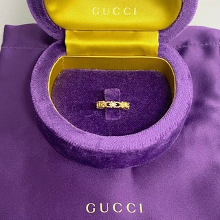 グッチ(Gucci)の極美品 グッチ フローラ 750YG ダイヤ リング 2.7g 8号 ケース有(リング(指輪))