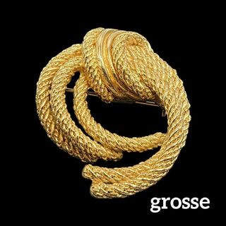 Grosse - 【希少 美品】 Grosse ブローチ ヴィンテージ ロープ ゴールド