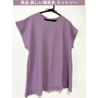 【新品】Lサイズ 美しい紫色 夏用トップス　レディース　ティシャツ カットソー (Tシャツ(半袖/袖なし))