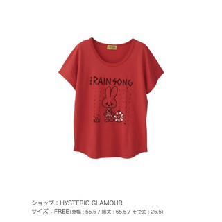 ヒステリックグラマー(HYSTERIC GLAMOUR)のヒステリックグラマー　RAIN SONG Tシャツ(Tシャツ(半袖/袖なし))