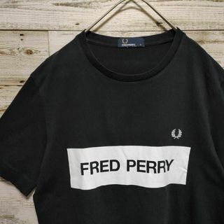 FRED PERRY - 【593】フレッドペリー　シングルステッチビッグロゴプリント刺繍半袖Tシャツ古着