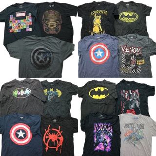 古着卸 まとめ売り マーベル DCコミック 半袖Tシャツ 15枚セット (メンズ M /L ) アイアンマン バットマン ヴェノム MT3880(その他)