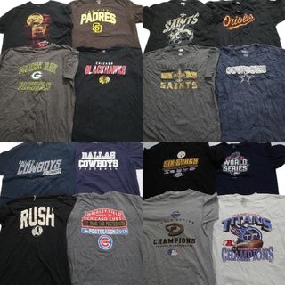 古着卸 まとめ売り プロチーム 半袖Tシャツ 16枚セット (メンズ 2XL /3XL ) NBA NHL NFL カウボーイズ ニューオリンズ MT3865(その他)