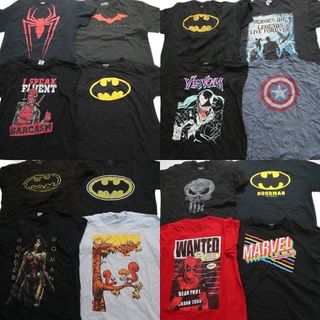 古着卸 まとめ売り マーベル DCコミック 半袖Tシャツ 16枚セット (メンズ XL ) バットマン ワンダーウーマン スーパーマン MT3864(その他)