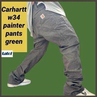 カーハート(carhartt)の179)カーハートペインターパンツワークパンツw34ストレートカーキグリーン緑色(その他)
