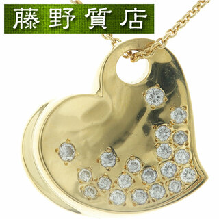 ミキモト(MIKIMOTO)の(新品仕上げ済) ミキモト MIKIMOTO ハート ダイヤ ネックレス K18 YG イエローゴールド × ダイヤ 8605(ネックレス)