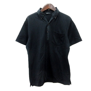 コムサイズム(COMME CA ISM)のコムサイズム ポロシャツ ボタンダウン 半袖 切替 M 黒 ブラック(ポロシャツ)