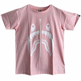 アベイシングエイプ(A BATHING APE)のBAPE 半袖Tシャツ レディース ピンク シャーク Sサイズ(Tシャツ(半袖/袖なし))