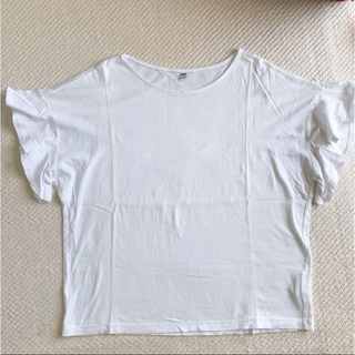 ユニクロ(UNIQLO)のUNIQLO ラッフルスリーブTシャツ　#2(Tシャツ(半袖/袖なし))