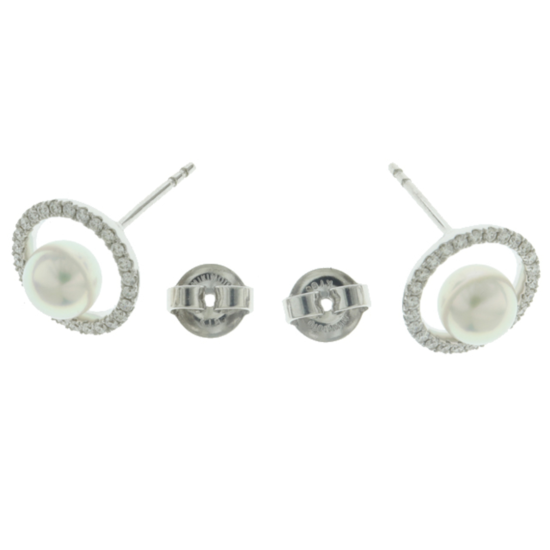 MIKIMOTO - ミキモト MIKIMOTO サークル パール ダイヤ ピアス MIKIMOTO - ミキモト MIKIMOTO サークル パール ダイヤ ピアス
