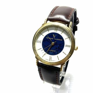 【稼働品】ヴィンセントバレンチノ 腕時計　クォーツ　3針　ラウンド　ゴールド(腕時計)