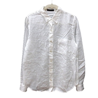 トゥモローランドコレクション シャツ 長袖 麻 リネン 36 白 ホワイト(シャツ/ブラウス(長袖/七分))