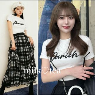 ダーリッチ(Darich)の新品タグ付き ダーリッチ エンブロイダリーパールTシャツ ホワイト フリー F(Tシャツ(半袖/袖なし))