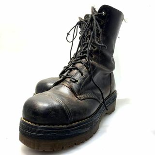 ドクターマーチン(Dr.Martens)の【希少】ドクターマーチン　イングランド製　スチールトゥ　10ホール　茶　25cm(ブーツ)