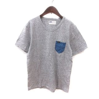 リー(Lee)のリー LEE Tシャツ カットソー Vネック 半袖 S グレー 青 ブルー(Tシャツ/カットソー(半袖/袖なし))