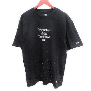 ニューエラー(NEW ERA)のニューエラ カットソー Tシャツ クルーネック プリント 半袖 XL 黒(Tシャツ/カットソー(半袖/袖なし))