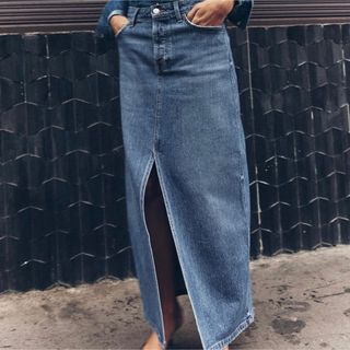 ザラ(ZARA)のZARA♡ザラ デニムミディスカート デニムスカート ロングスカート XS(ロングスカート)