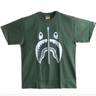 アベイシングエイプ(A BATHING APE)のBAPE 半袖Tシャツ メンズ グリーン シャーク Lサイズ(Tシャツ/カットソー(半袖/袖なし))