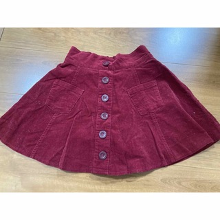 コーデュロイスカート　ボルドー　赤色　130cm(スカート)