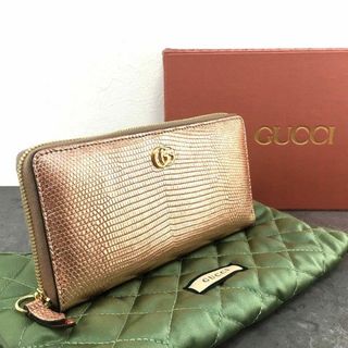 グッチ(Gucci)の未使用品 GUCCI ジップウォレット 456117 リザード ピンク 518(財布)