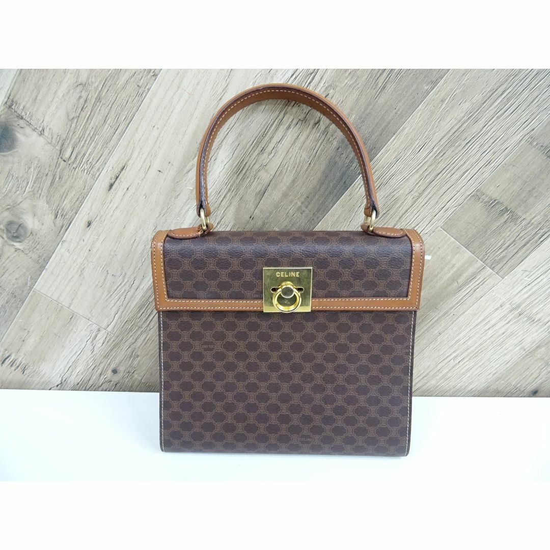 CELINE - M熊015 / CELINE マカダム柄 ハンドバッグ PVC レザー