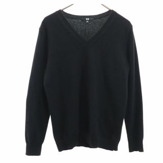 ユニクロ(UNIQLO)のユニクロ カシミヤ100％ 長袖 Vネック セーター XL ブラック UNIQLO +J ニット レディース(ニット/セーター)