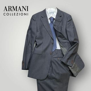 アルマーニ コレツィオーニ(ARMANI COLLEZIONI)の［美品 上質］アルマーニ セットアップ スーツ 48 ストライプ シルク混(セットアップ)