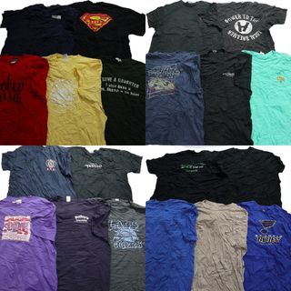 古着卸 まとめ売り カラーmix プリント 半袖Tシャツ 20枚セット (メンズ XL /2XL )  スーパーマン NHL プロチーム スターウォーズ MT3990(その他)