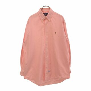 ラルフローレン(Ralph Lauren)のラルフローレン ロゴ刺繍 長袖 ボタンダウンシャツ 15 1/2-33 ピンク RALPH LAUREN メンズ(シャツ)
