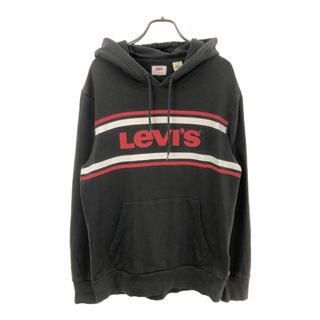 リーバイス(Levi's)のリーバイス プリント 長袖 スウェットパーカー S ブラック Levi's プルオーバー トレーナー メンズ(パーカー)