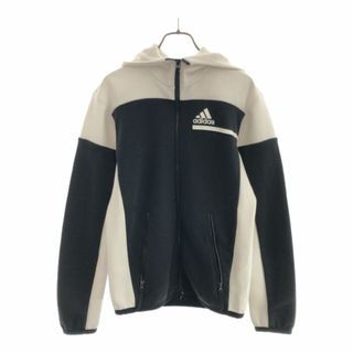 アディダス(adidas)のアディダス 長袖 スウェット ジップパーカー XS ブラック×ホワイト adidas ストレッチ メンズ(パーカー)