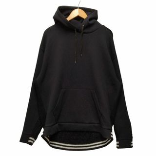 ソフネット(SOPHNET.)のSOPHNET. ソフネット 22AW 品番 SOPH-222054 FABRIC MIX SWEAT HOODIE スウェット パーカー ブラック サイズXL 正規品 / B5413(パーカー)