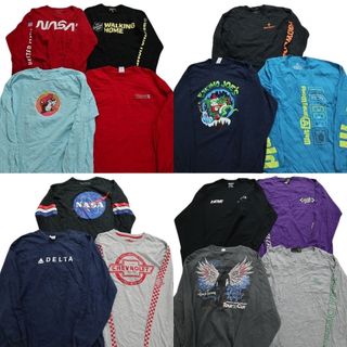 古着卸 まとめ売り 長袖Tシャツ 14枚セット (メンズ XL ) 企業MIX NASA バッキーズ ディズニー MT4120(Tシャツ/カットソー(七分/長袖))