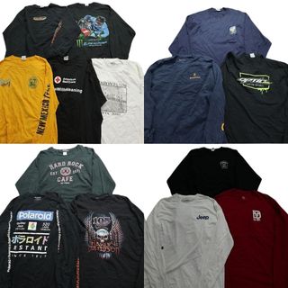 古着卸 まとめ売り 長袖Tシャツ 14枚セット (メンズ XL /2XL /4XL ) 企業MIX ハードロックカフェ ジープ ディズニー MT4119(Tシャツ/カットソー(七分/長袖))