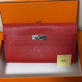 エルメス(Hermes)のHERMES❤️ケリーウォレット　ブーゲンビリア　赤系　エルメス 財布 長財布(財布)