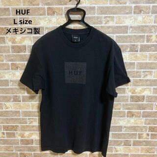 HUF - 【美品】HUF ロゴTシャツ　黒 ボックスシルエット