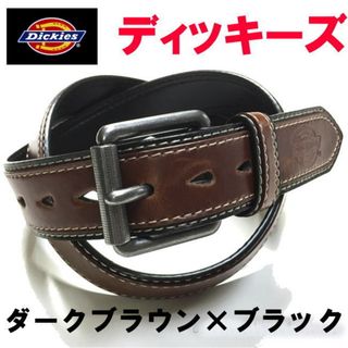 ディッキーズ(Dickies)のダークブラウン 濃茶 Dickies ディッキーズ 068 バイカラー ベルト(ベルト)