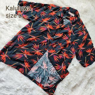 カルルワ(Kaluluwa)のKaluluwa アロハシャツ L レーヨン 総柄 ボタニカル(Tシャツ/カットソー(半袖/袖なし))