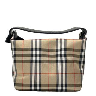 バーバリー(BURBERRY)のBURBERRY ハンドバッグ チェック ミニ ポーチ キャンバス レザー(ハンドバッグ)