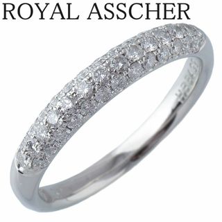 ロイヤルアッシャー ダイヤ リング ハーフ パヴェ ダイヤ0.54ct 約14号 Pt900 保証書 新品仕上げ済 ROYAL ASSCHER【16600】(リング(指輪))